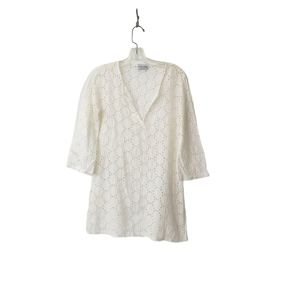 Jordon Taylor White Cotton Eyelet Swim Cover Up - Picture 6 of 6
